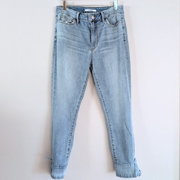 NWT Sam Edelman The Stiletto High Rise Skinny Crop Jeans Bow Detail Flirty Sz 30 - Picture 2 of 10